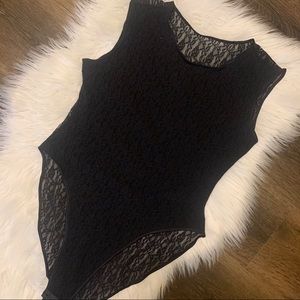 Vintage 90’s Black Lace High Rise Bodysuit